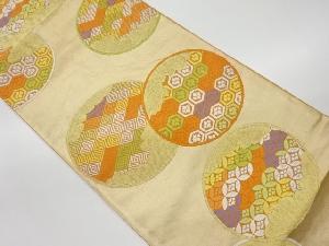 リサイクル　丸文に雲・古典柄模様織出し袋帯